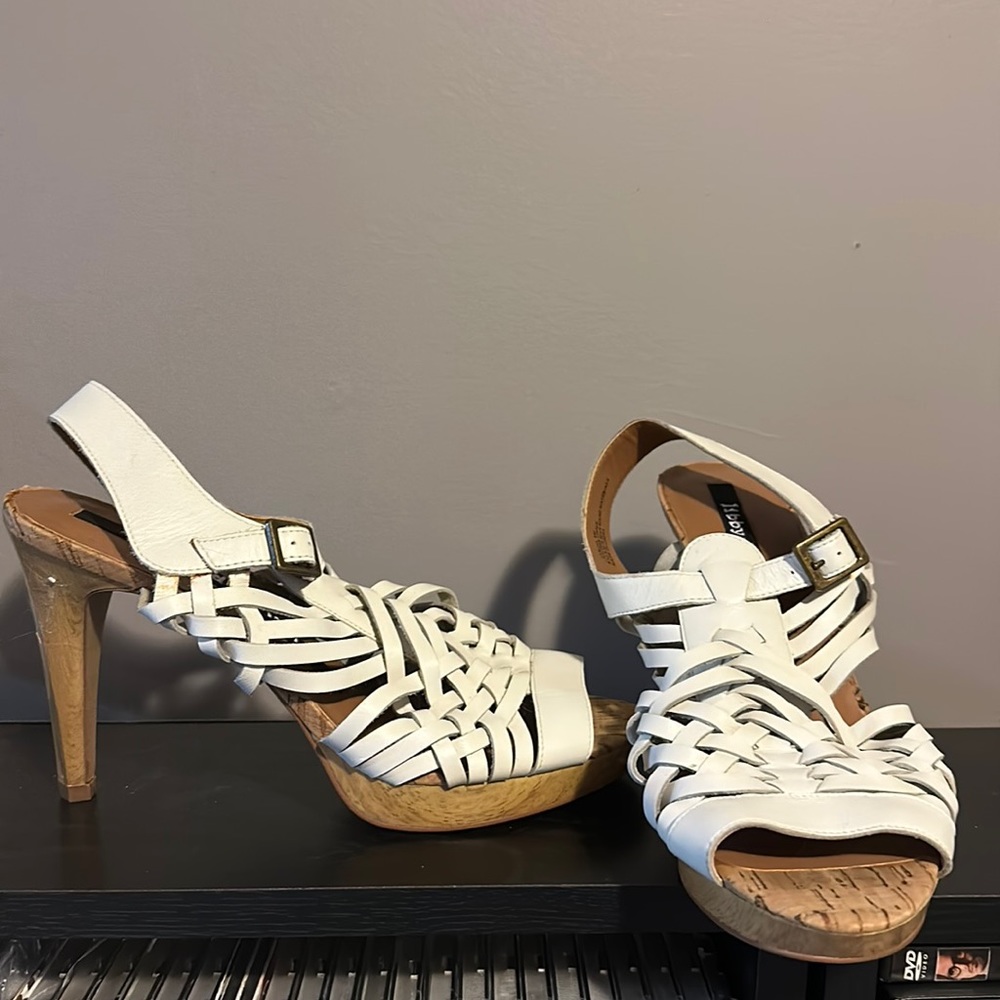 Libby.edelman white strappy heels